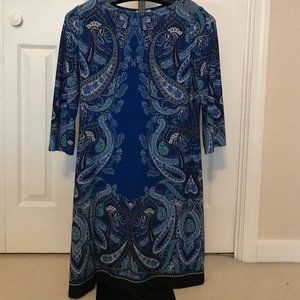 London Times Paisley Blue Sheath dress